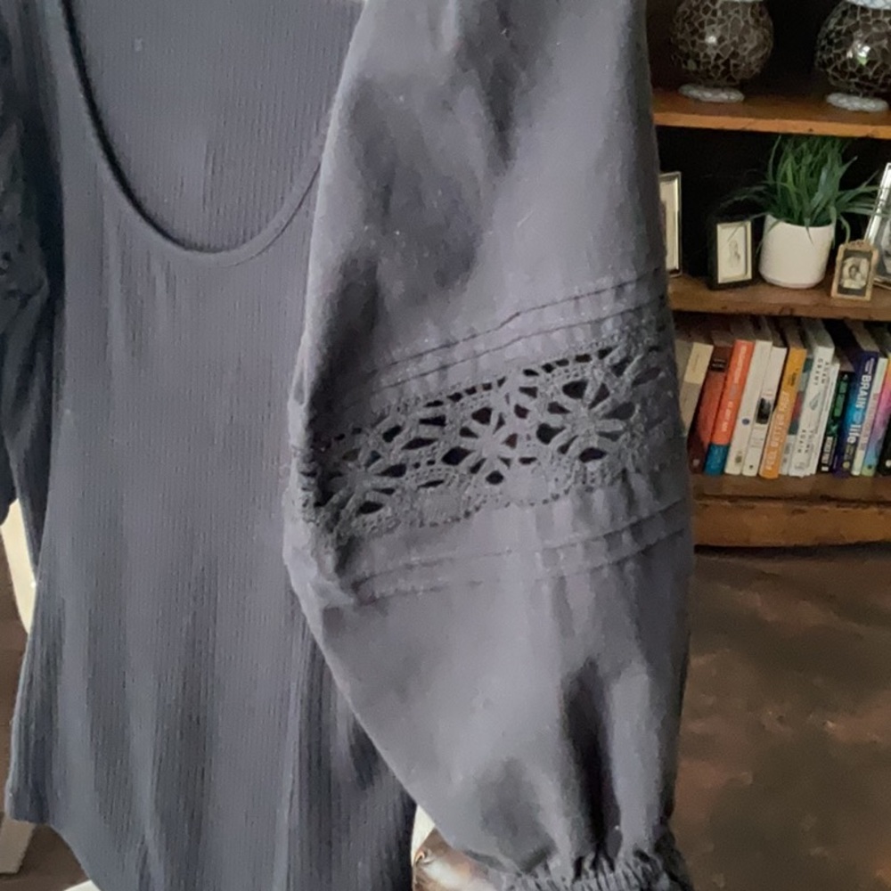 Free People Floral Glenside Peplum Top Peasant Blouse Size SP - Picture 5 of 11